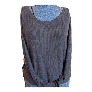 Auden Brown Ribbed V-Neck Sleep Top
